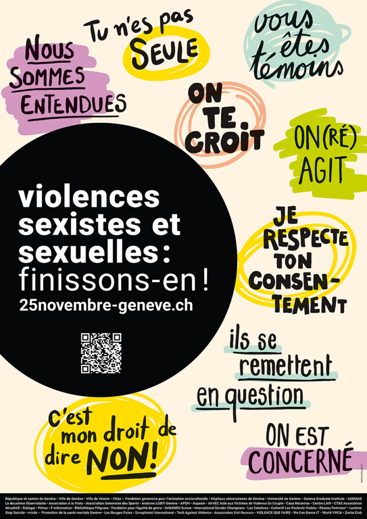 Affiche de campagne contre les violences sexistes et sexuelles.