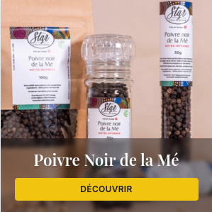 Bannière présentant du poivre noir de la Mé