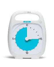 Timer visuel utilisé pour aider un jeune enfant à visualiser la durée d'un repas ou d'une activité.